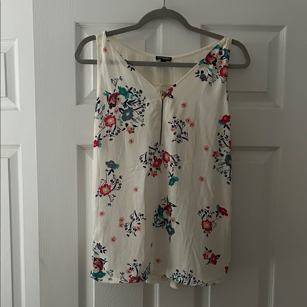 Express Cream Floral Tank Top